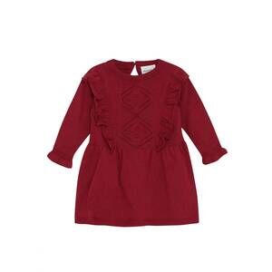 NEW MINYMO kid's kate long-sleeved dress in crimson